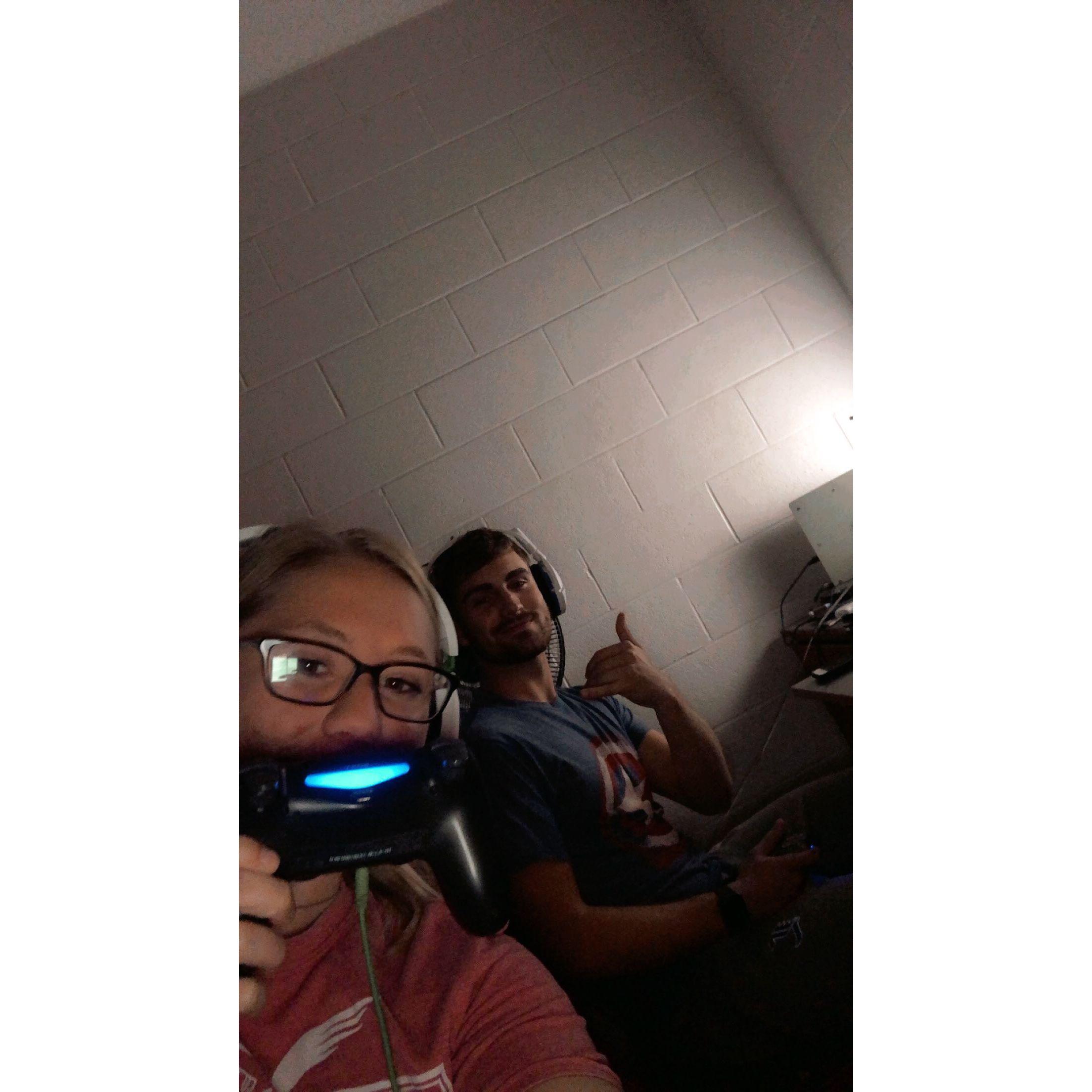 The start of Meghan's gaming career began in Austin's dorm.