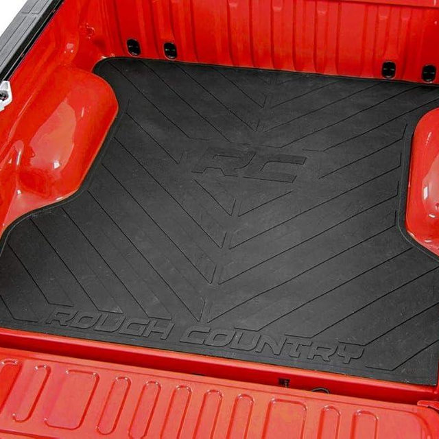 Rough Country Truck Bed Mat for Chevy Silverado & GMC Sierra 1500 (2019-2026) – Fits 5'10" BTear-Resistant Heavy-Duty Rubber, Non-Slip Protection