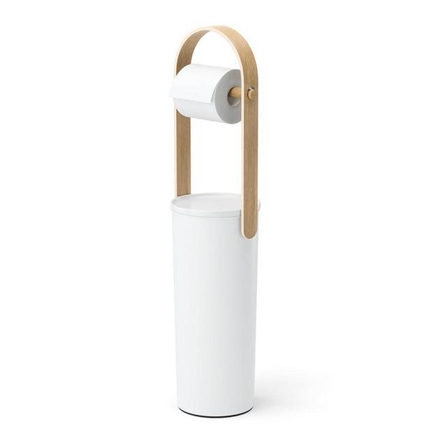Umbra Bellwood Toilet Paper Stand Holder with Reserve Storage Compartment for 3 Rolls