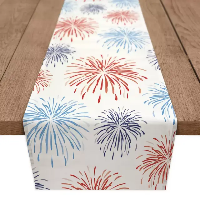 Designs Direct Fireworks 72-Inch Table Runner in White