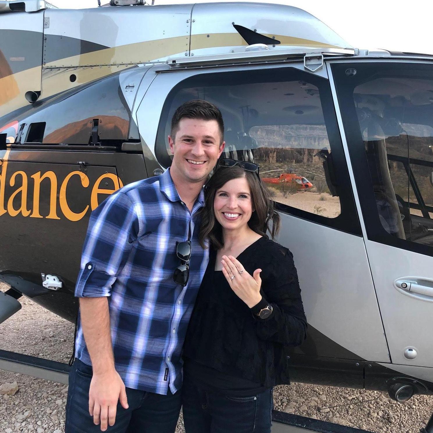 August 2019: Our pilot took this picture right after our engagement
