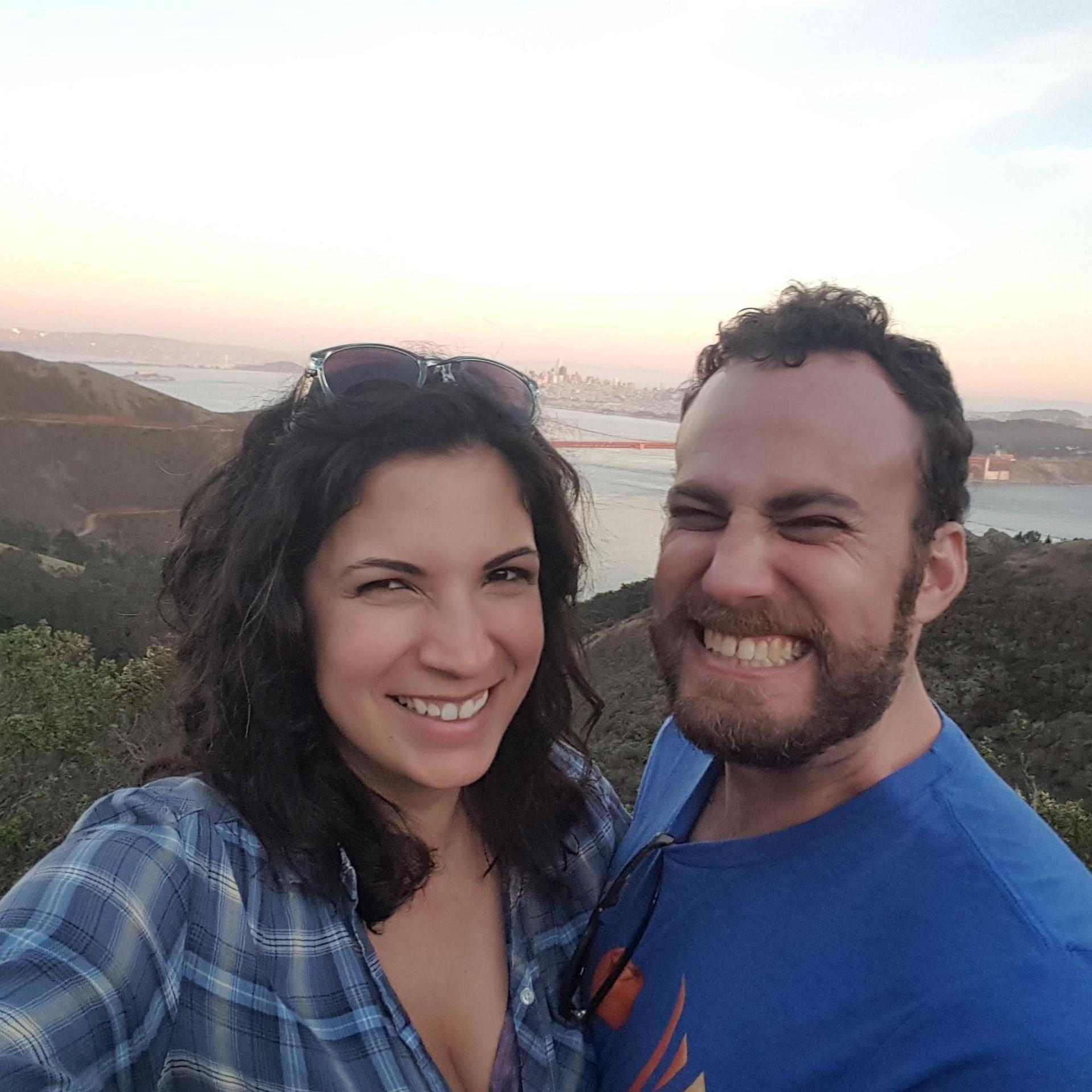 Our first "lunar-versary" - Nate navigated us to the Marin Headlands for the most striking view of San Francisco. He's very proud of himself here.