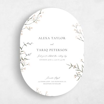 White Wedding Invitation - Sweetbay Portrait