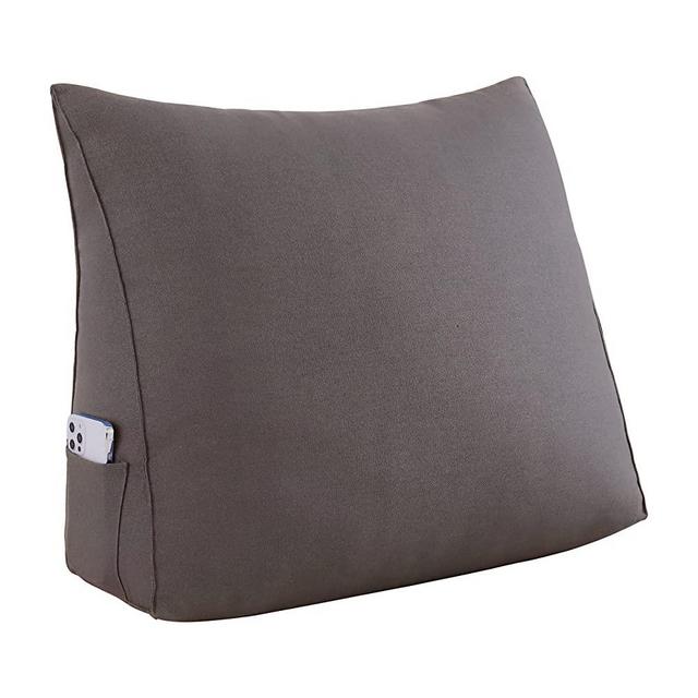 WOWMAX Triangular Bed Wedge Pillow, Multipurpose Bed Support Rest & Knee Pillow for Back, Neck & Leg，Back Support Reading Pillow with Removable and Washable Cover Coffee 23.5 Inches