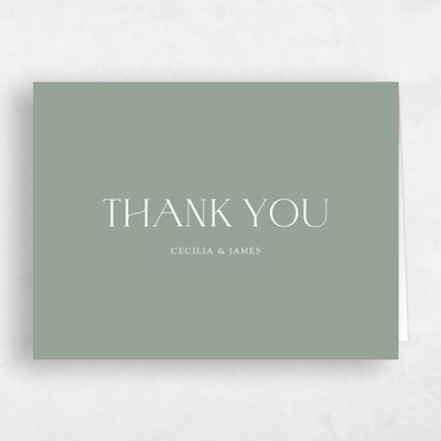 Sage, Green Wedding Thank You - Santiago Landscape