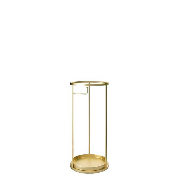 Umbrella Holder Stand For Entryway Canes Walking Sticks Umbrellas, Super Quality Round Metal Drip Tray Home Office Decoration Unbrella Storage Rack with Activity Long Hooks ,MYCYGYB Gold