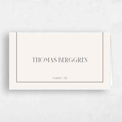 Light Oatmeal, Beige Wedding Place Card - Falcon