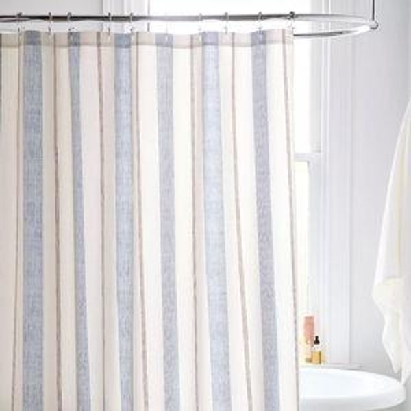 Ivy Striped Patterned Shower Curtain