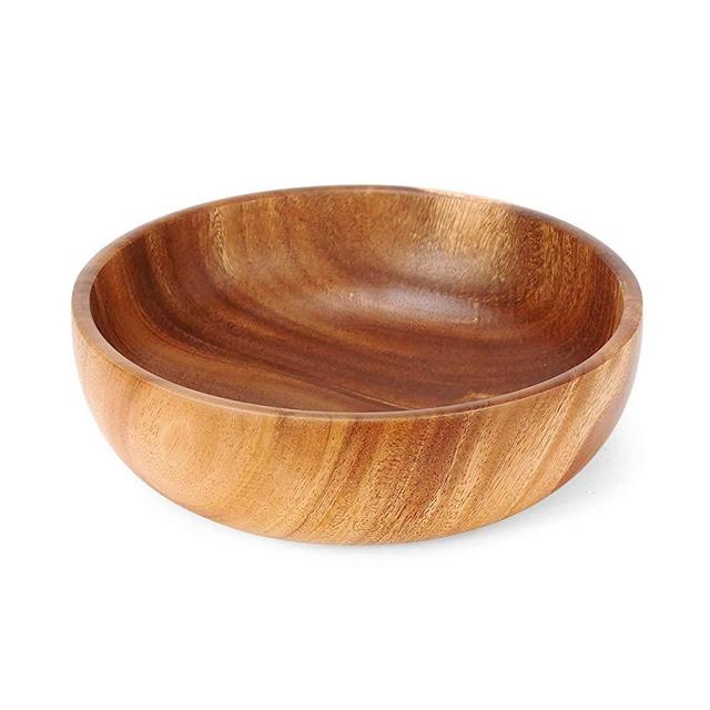 KALINCO Acacia Wood Salad Bowl Large Wood Bowl for Fruits, Salads and Decoration (salad bowl)