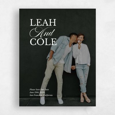 White Typography Wedding Save the Date - Ellis Photo