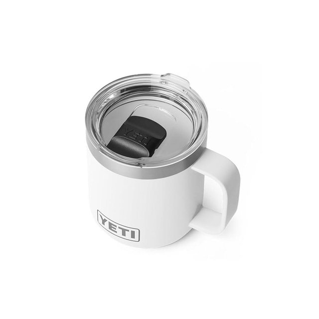YETI Rambler 10 oz Ceramic Lined Stackable Mug, Vacuum Insulated, Stainless Steel with MagSlider Lid, White