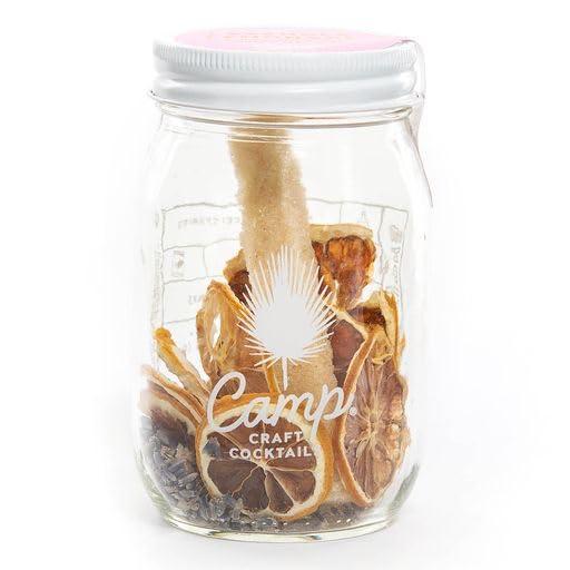 Camp Craft Cocktail Mix - Lavender Lemonade | Premium Drink Mixer Infusion Kit with Dehydrated Fruit, Herbs and Vegan Sugar |16 oz Glass Jar Mixer for Cocktails, Margaritas, and Mocktails - Serves 8
