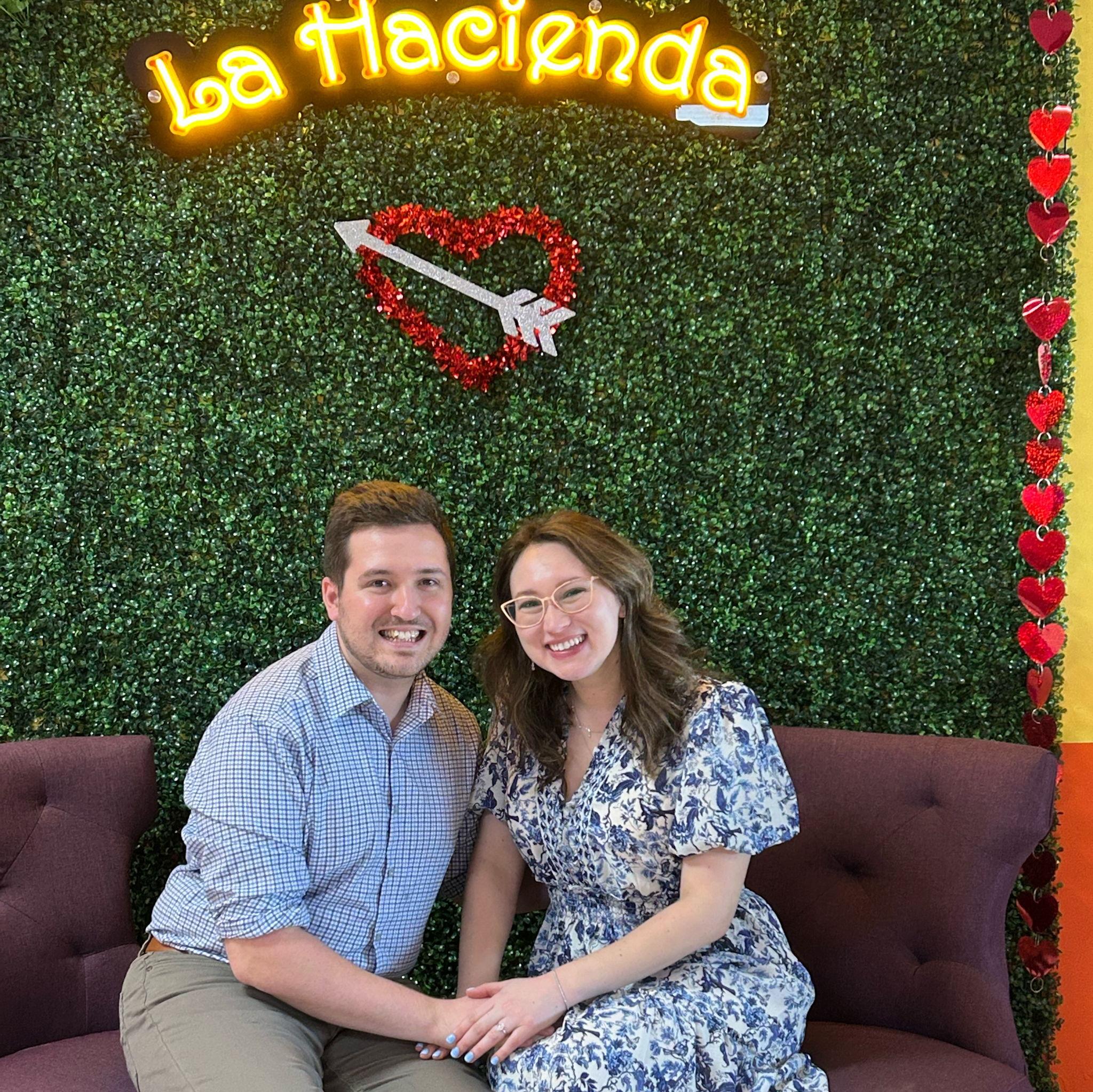 The first thing we did after getting engaged was eating arroz con pollo.