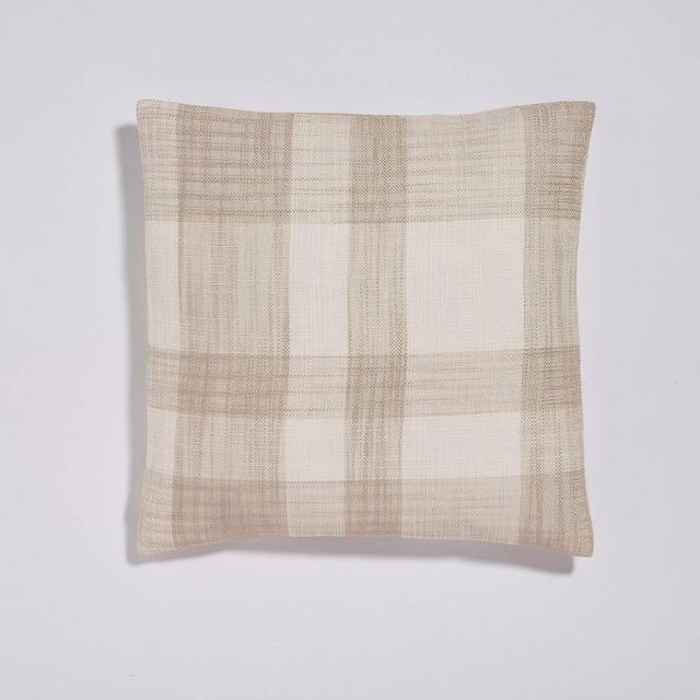 18"x18" Walma Bold Plaid Throw Pillow Linen - Sure Fit