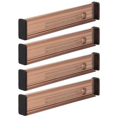 mDesign Expandable Dresser Drawer Organizer/Divider, 2.5" H: Grey & black