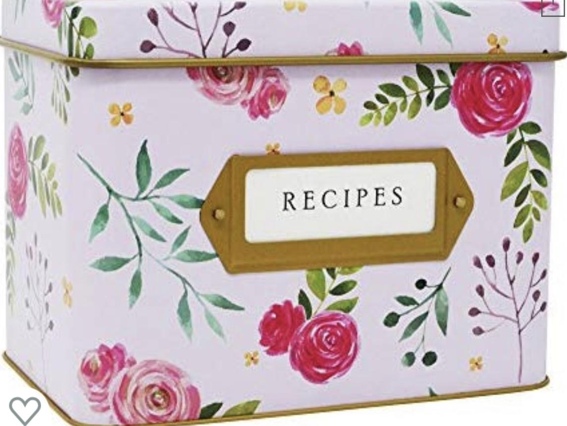 Jot & Mark Decorative Tin for Recipe Cards | Holds Hundreds of 4” x 6” Cards
