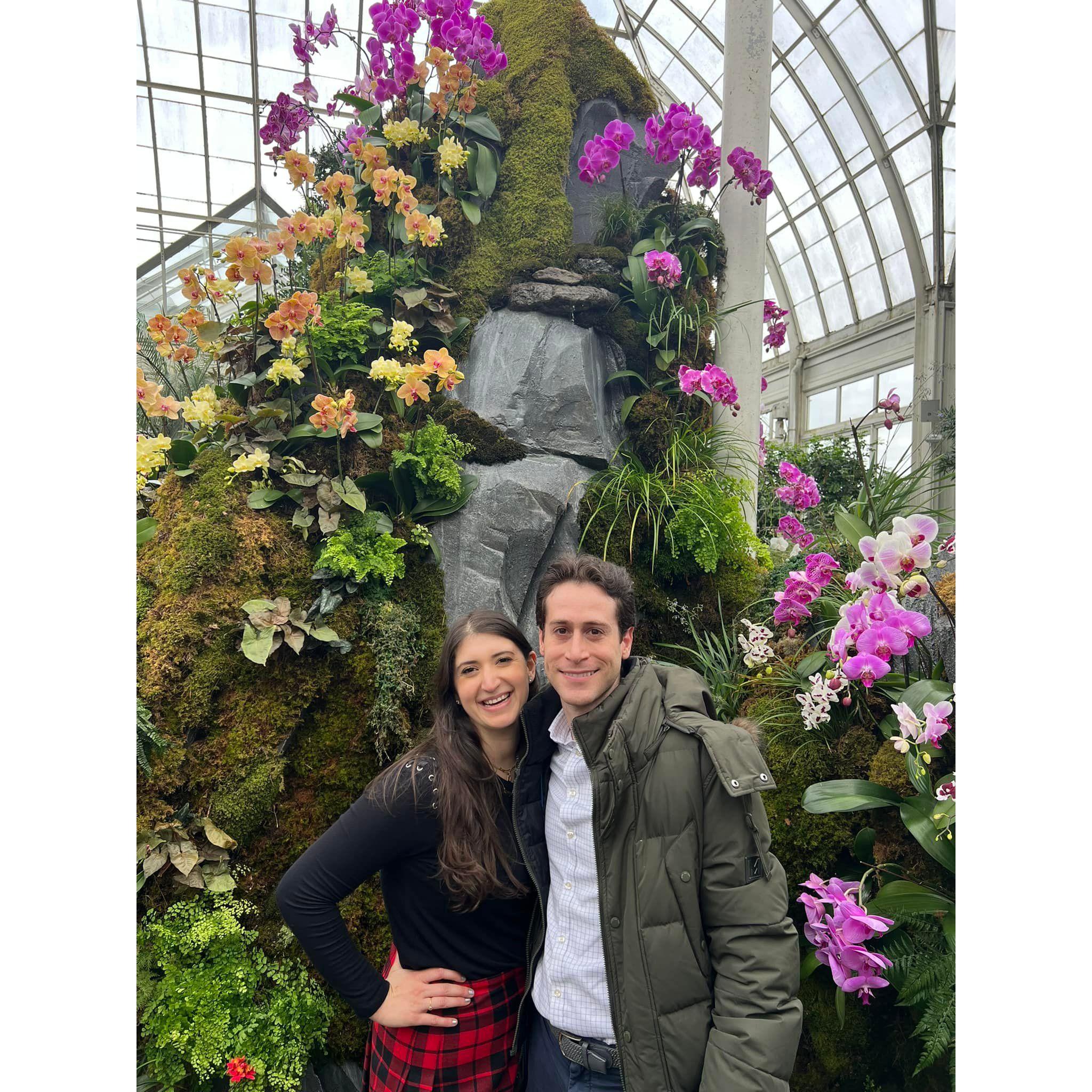 At the Orchid Show just mere minutes before we got engaged