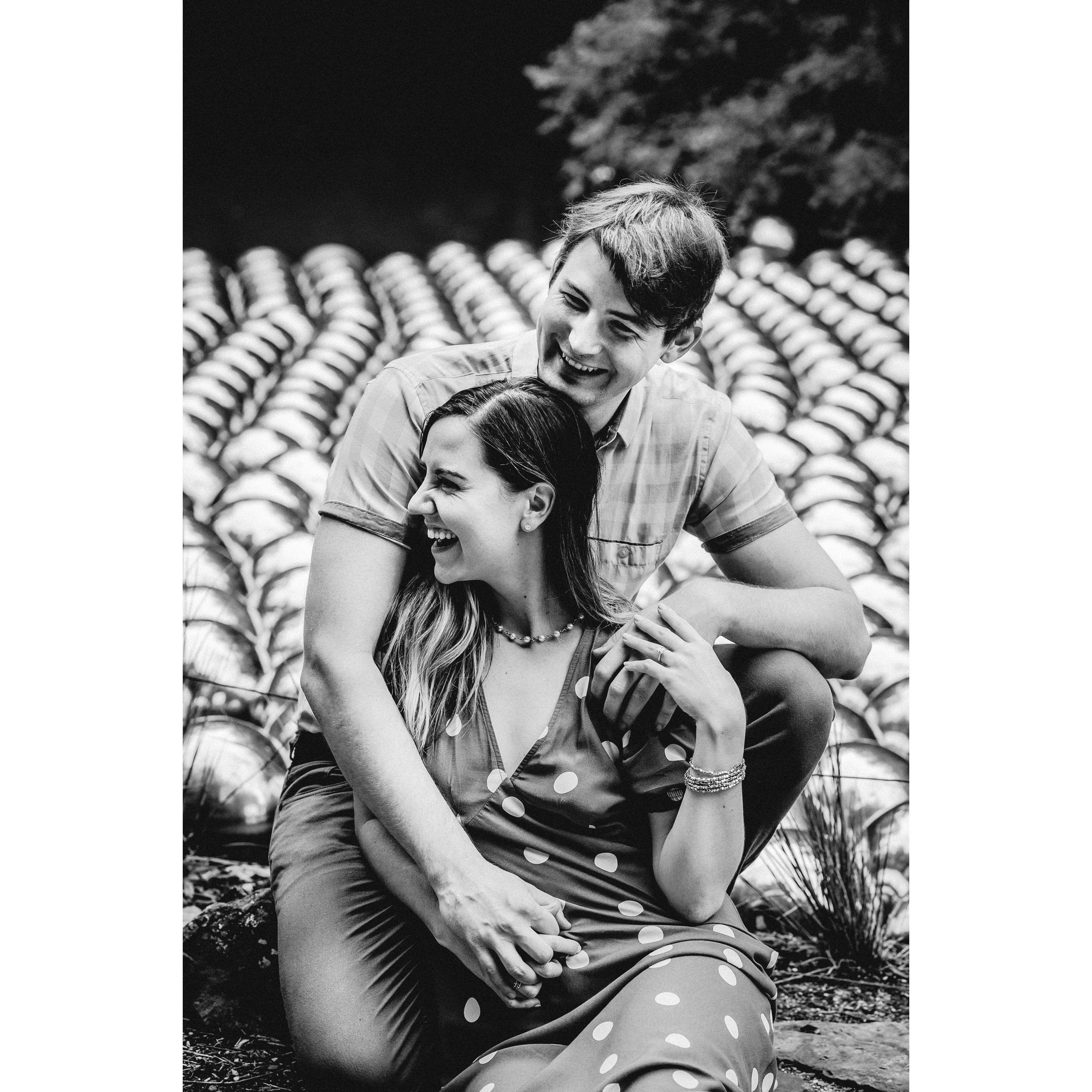 Surprise engagement photos at Crystal Bridges!