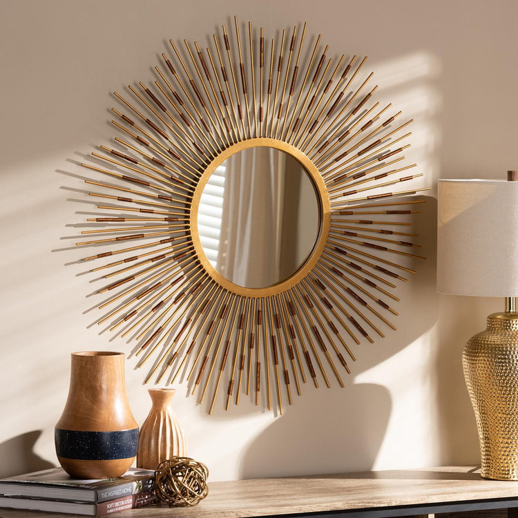 Baxton Studio, Apollonia Sunburst Wall Mirror | Zola