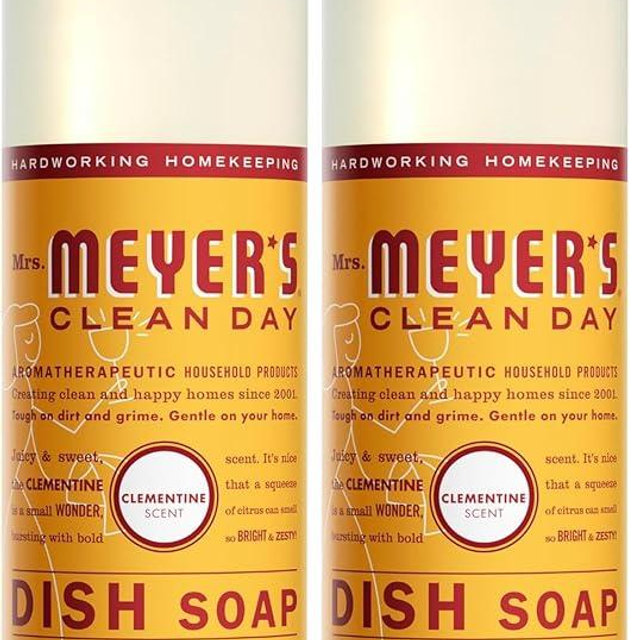 Mrs. MEYER'S CLEAN DAY Liquid Dish Soap,Clementine Scent 16 Fl Oz,(Pack of 2)