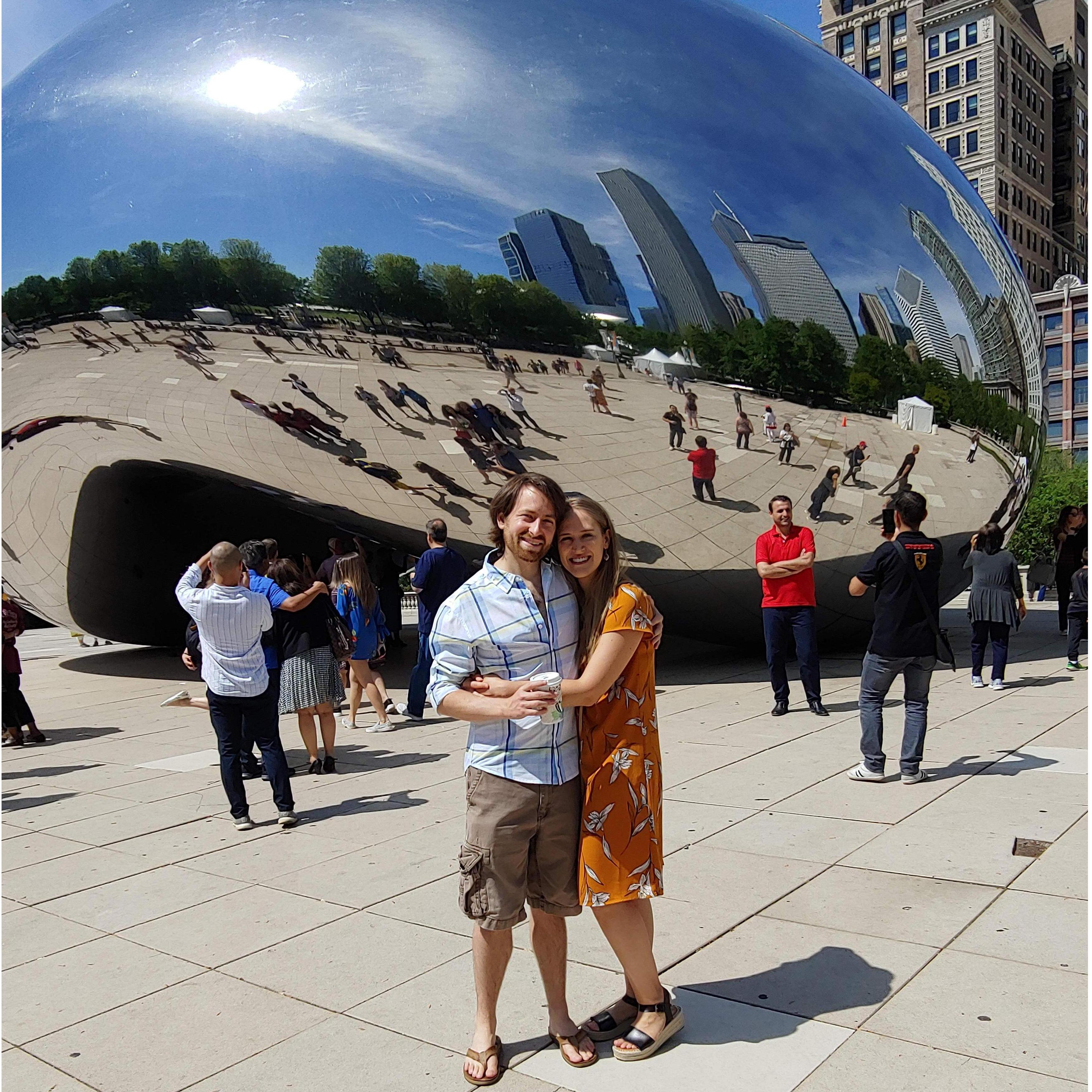 Standing by The Bean in Chicago, IL