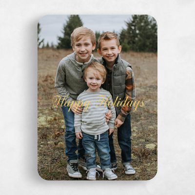 White Rounded Holiday Card - Shelby Foil