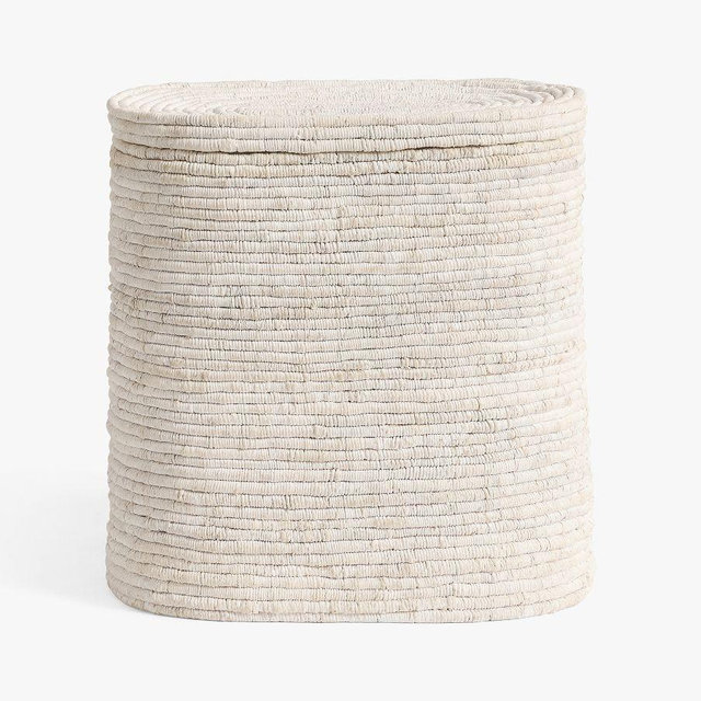 Coil Double Hamper, Whitewash