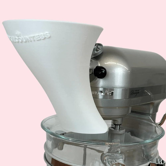 Countess Flour Funnel™ - Stand Mixer Attachment by The Cookie Countess (White)