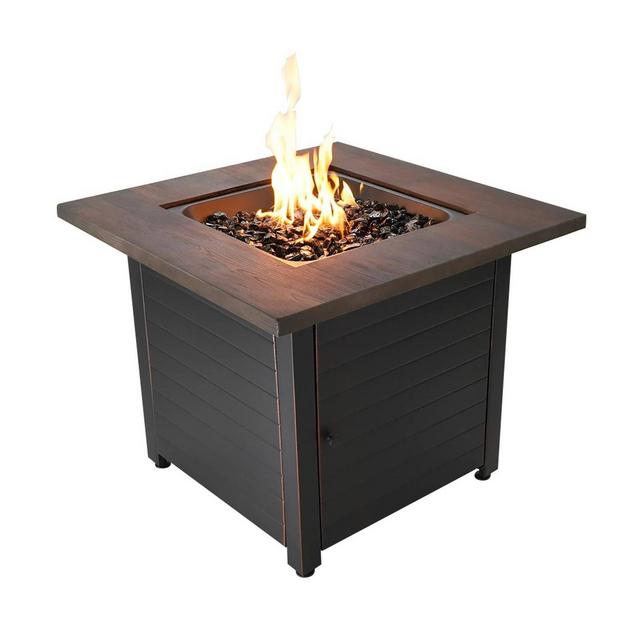 Spencer 30" Gas Outdoor Fire Pit with Printed Resin Mantel - Endless Summer