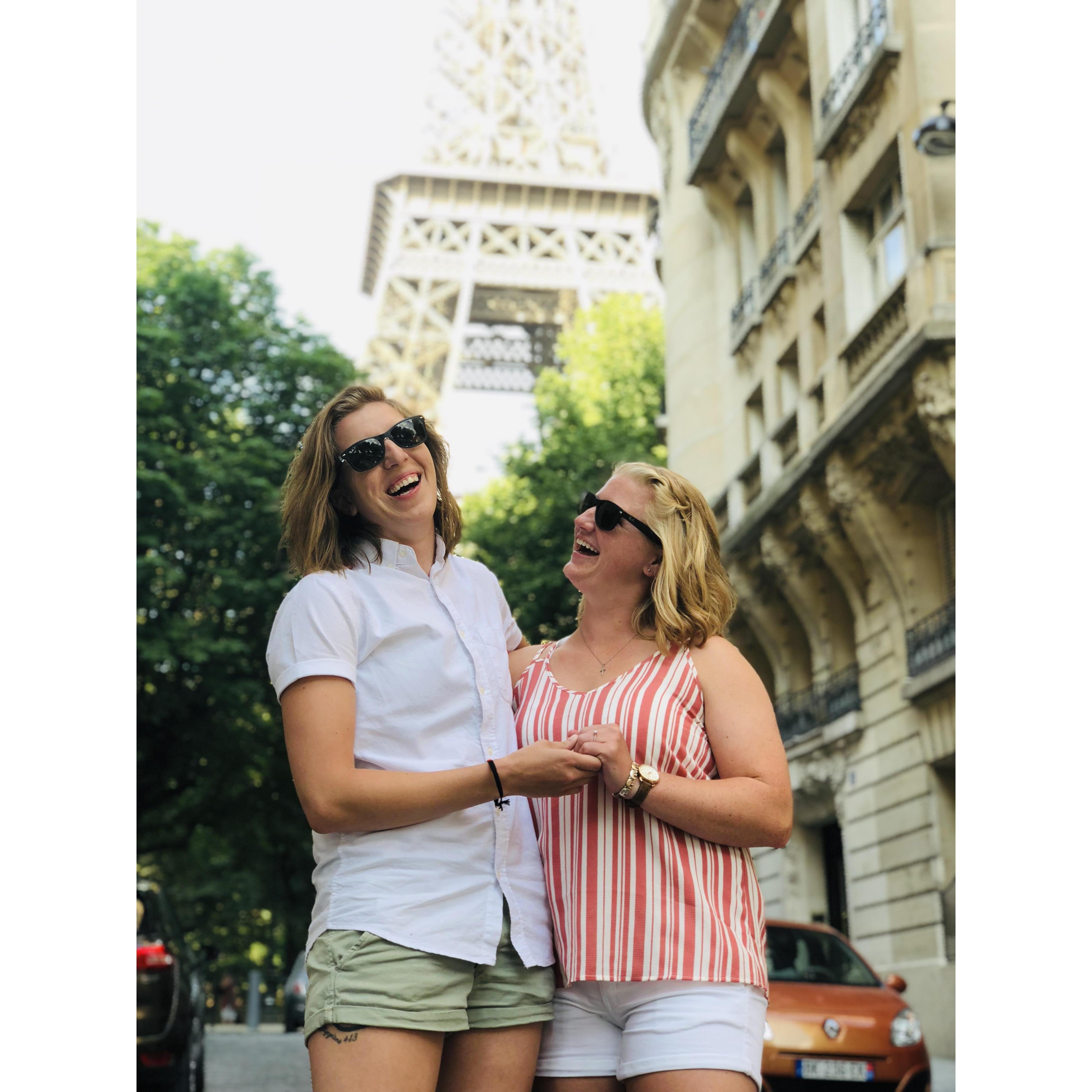 Celebrating as fiances' in Paris