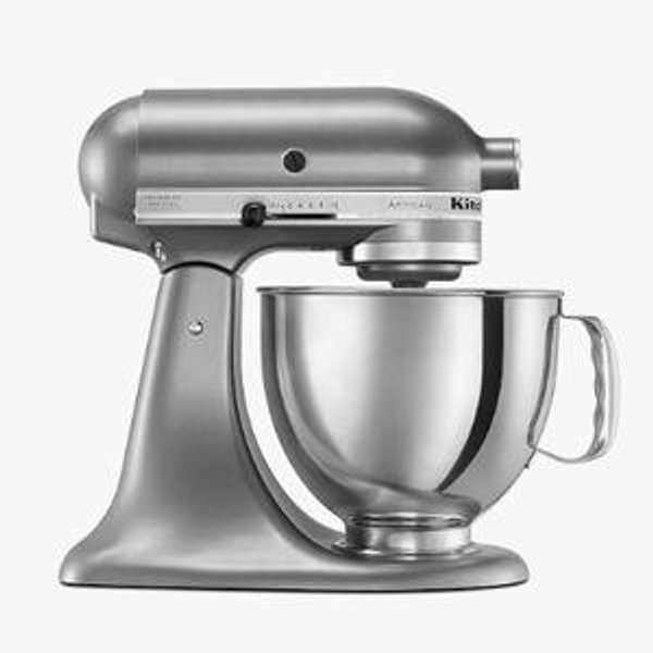 KitchenAid Artisan Series 5 Quart Tilt Head Stand Mixer with Pouring Shield KSM150PS, Contour Silver, Zinc