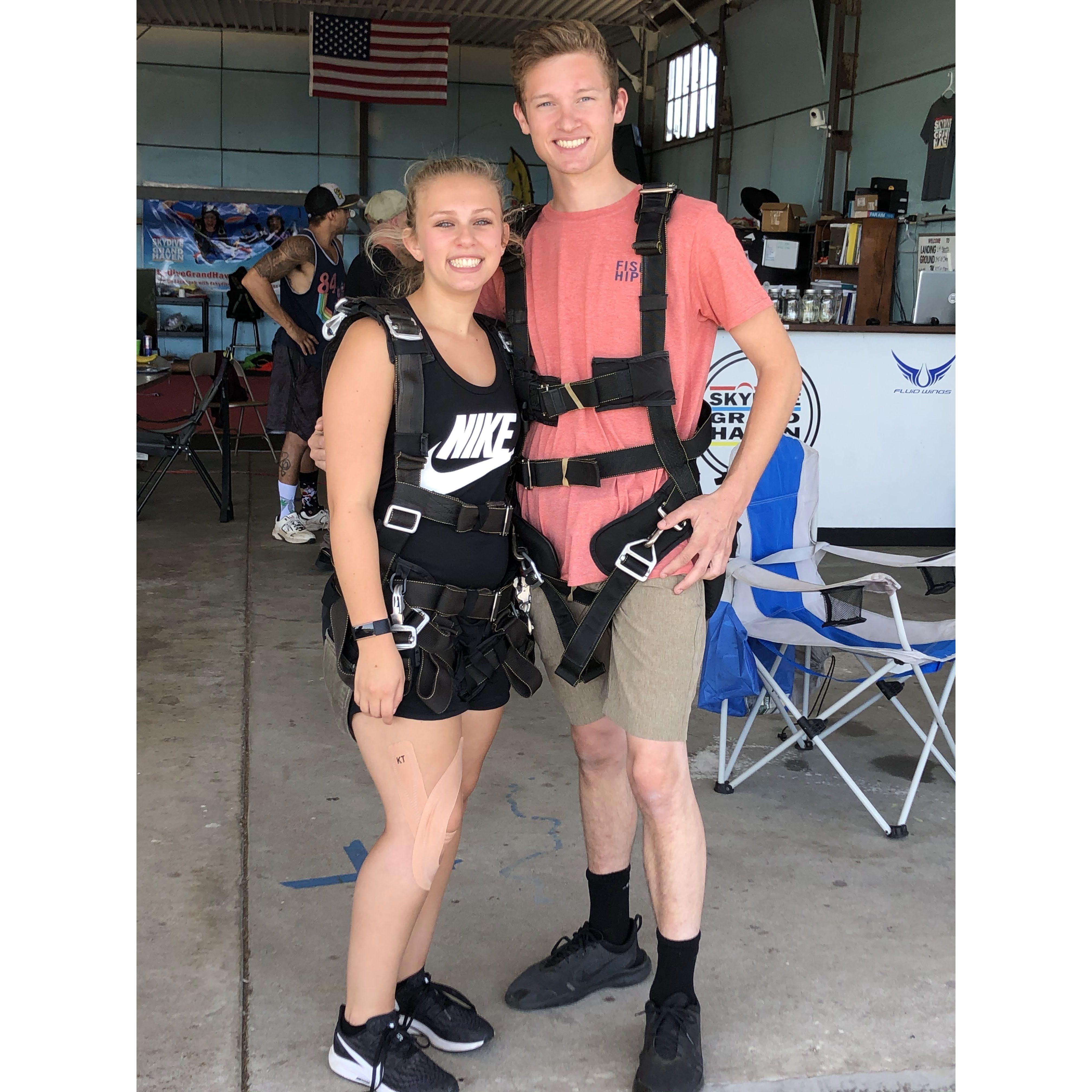 Convinced him to go skydiving 2 months into dating lol