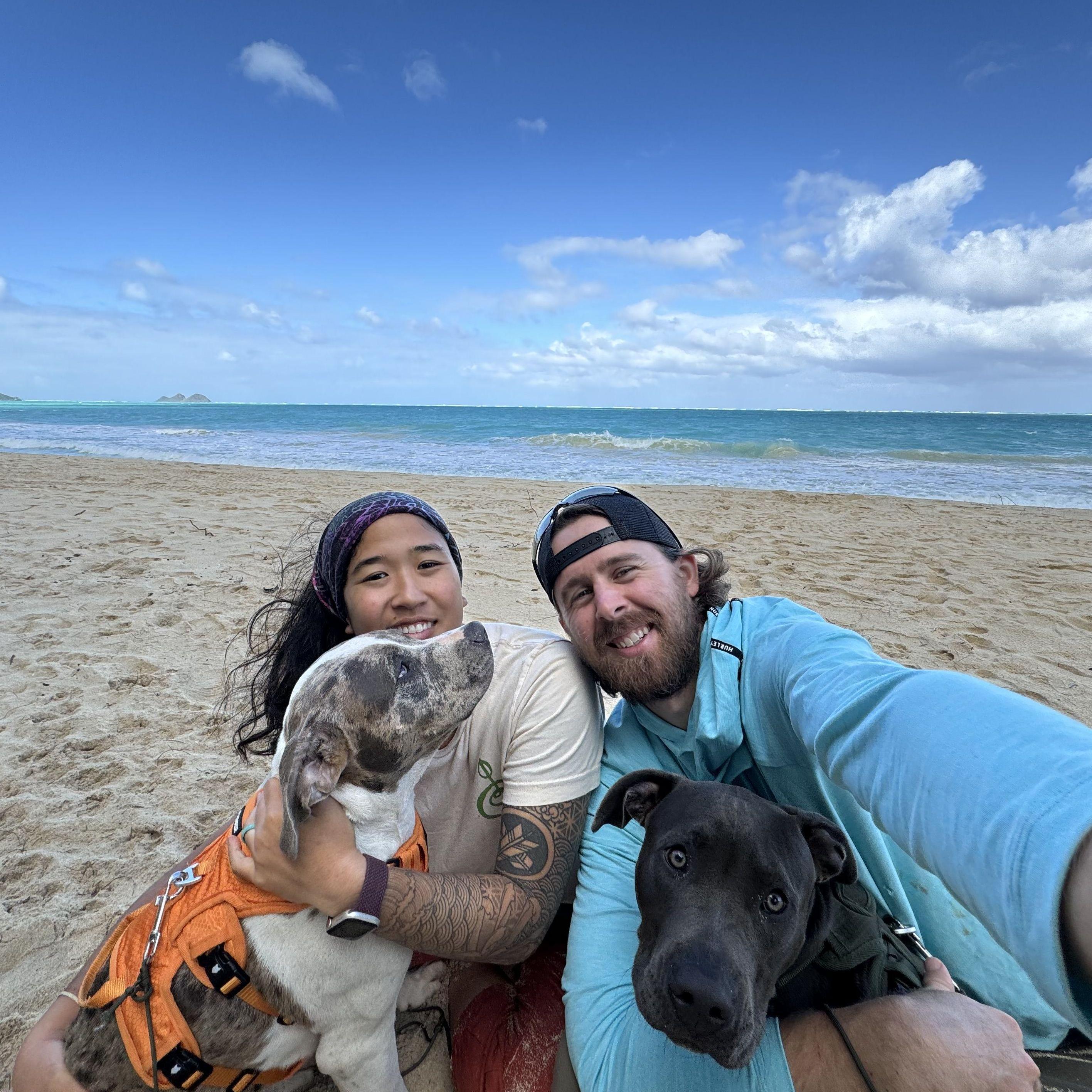 Beach day with our fur babies!