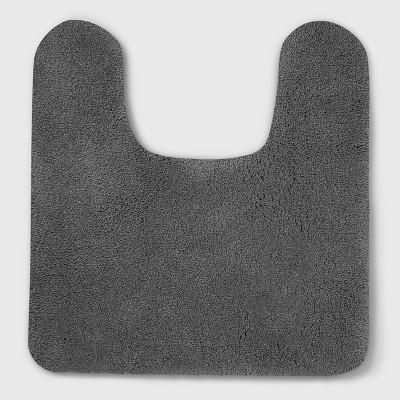 Soft Nylon Solid Contour Bath Rug Dark Gray - Opalhouse&#8482;