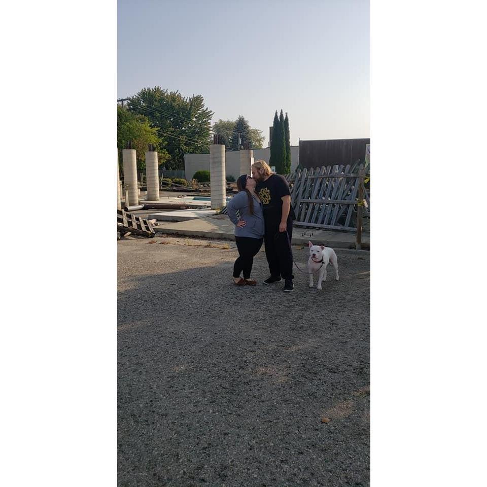 Sneaking a kiss in the spot where we shared our "first kiss" 
Fall 2020