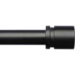 Byondeth Curtain Rods for Windows 16 to 120 Inches Adjustable Length 1 Inch Diameter Window Curtain Rod with Aluminium Finials, Black