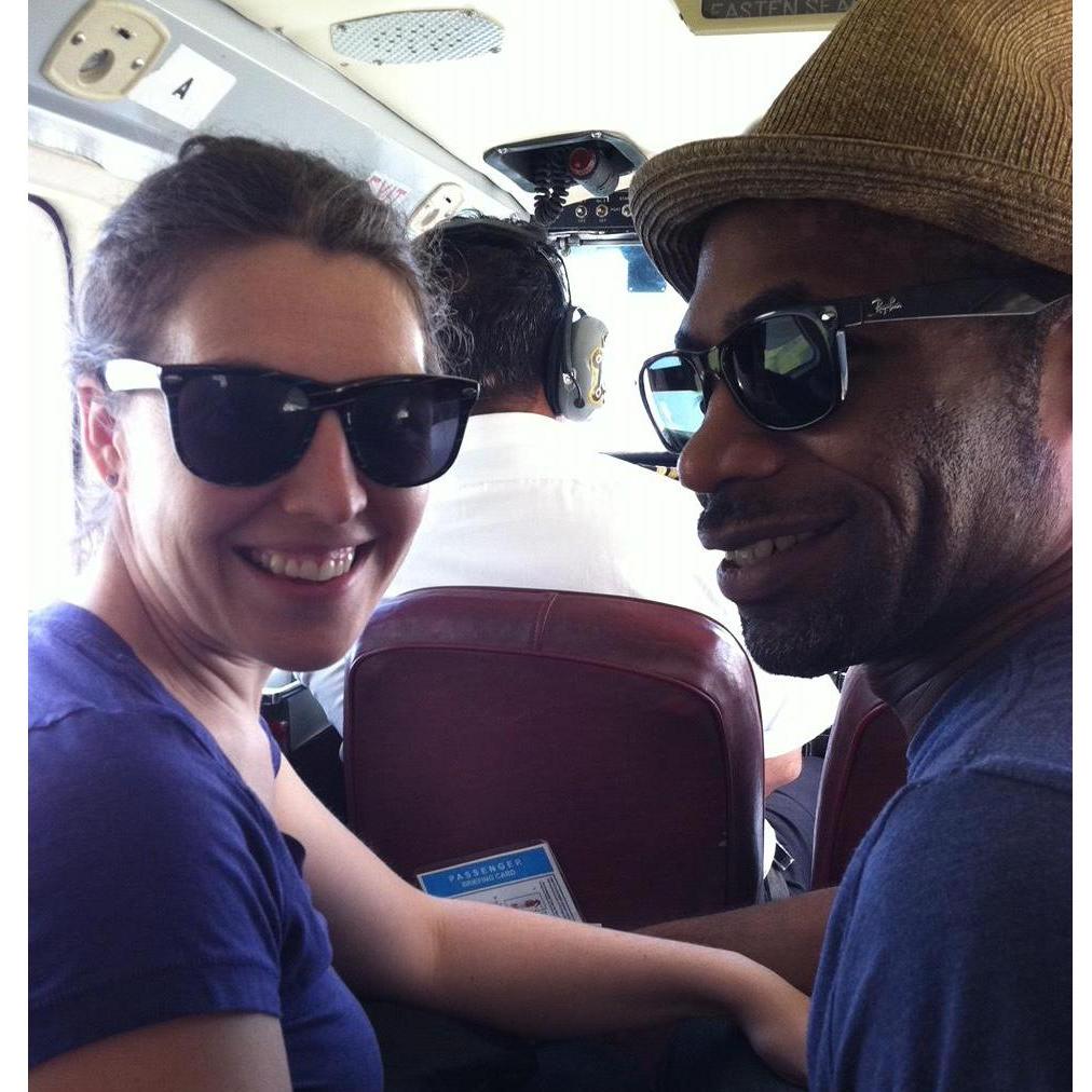 On a tiny plane flying to Vieques, Puerto Rico.