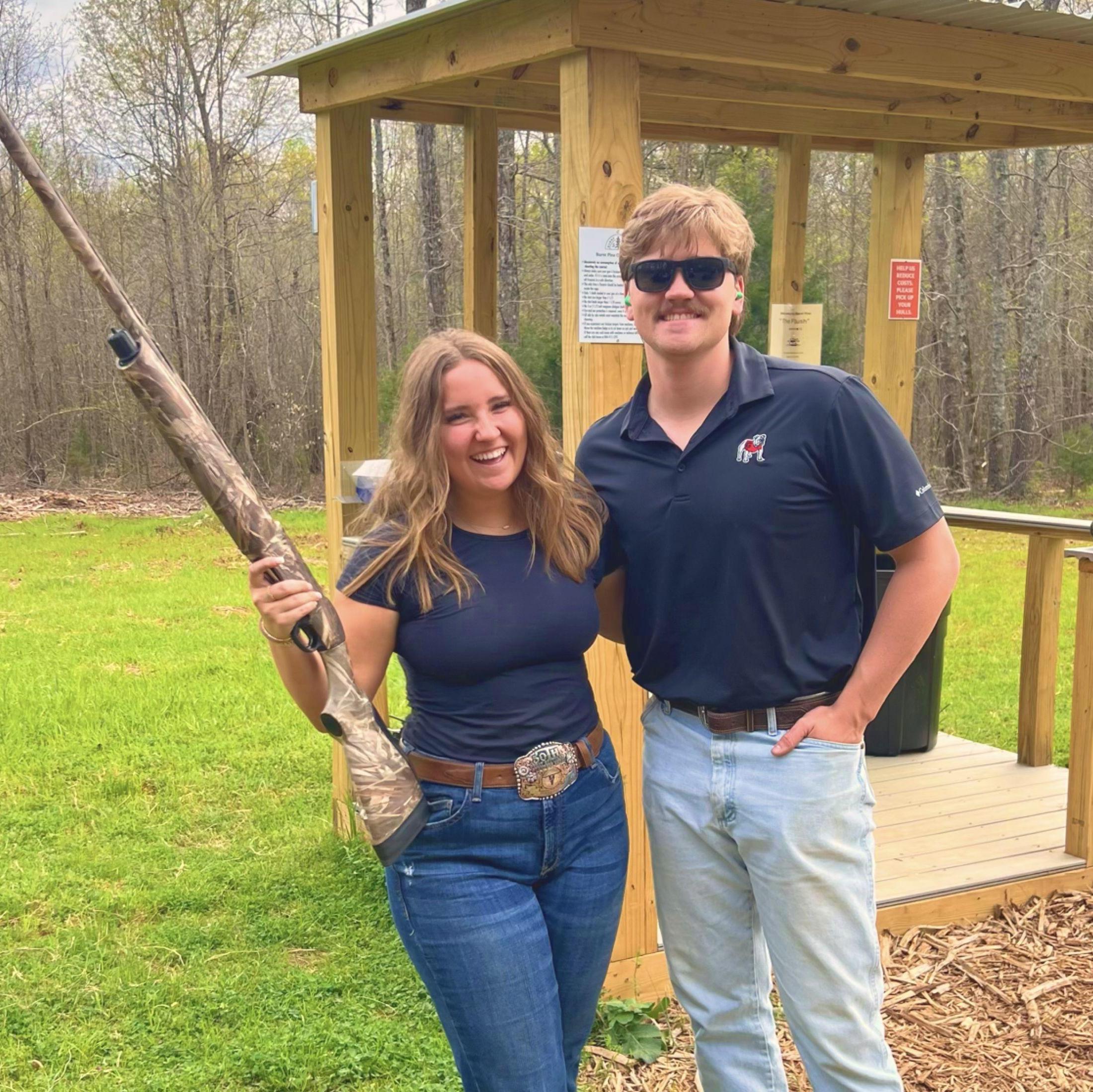 Me and Eli's first Sporting Clays Tournament we shot together with our church!