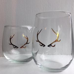 Gold Antler White Wine Glass