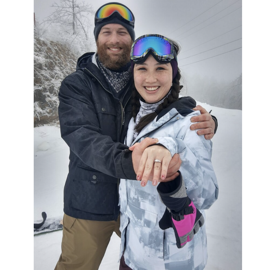 The most perfect proposal on top of a mountain.