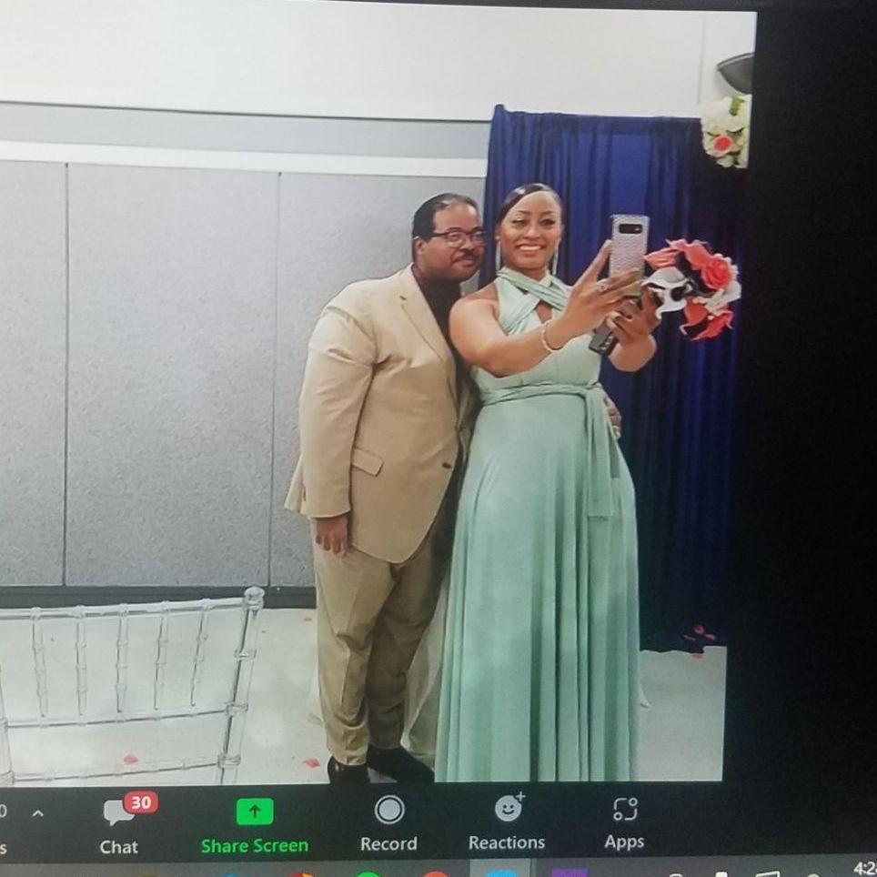 We hugged & took a selfie, not knowing we were in front of the Zoom camera at our friends wedding. Which basically announced that we were dating to those who were on zoom.