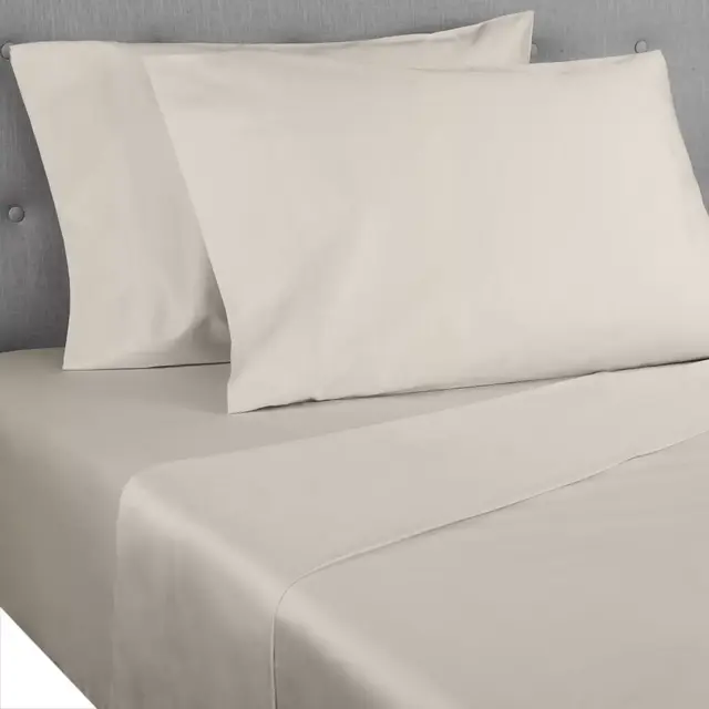 Nestwell™ Cotton Sateen 400-Thread-Count Queen Flat Sheet in Oatmeal