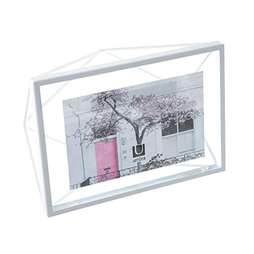 Umbra, White Prisma 4x6 Picture Frame for Desktop or Wall, Holds One 4”x6” Photo, 4 by 6-Inch