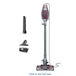 Shark HV322 Rocket Pet Plus Corded Stick Vacuum with LED Headlights, XL Dust Cup, Lightweight, Perfect for Pet Hair Pickup, Converts to a Hand Vacuum, with (2) Pet Attachments, Bordeaux/Silver