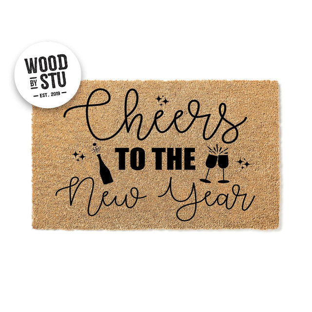 Doormat - Cheers to the New Year - New Year's Eve - New Years Eve - Happy New Year - Welcome Mat - Door Mat - Cute Doormat Decor 3448**