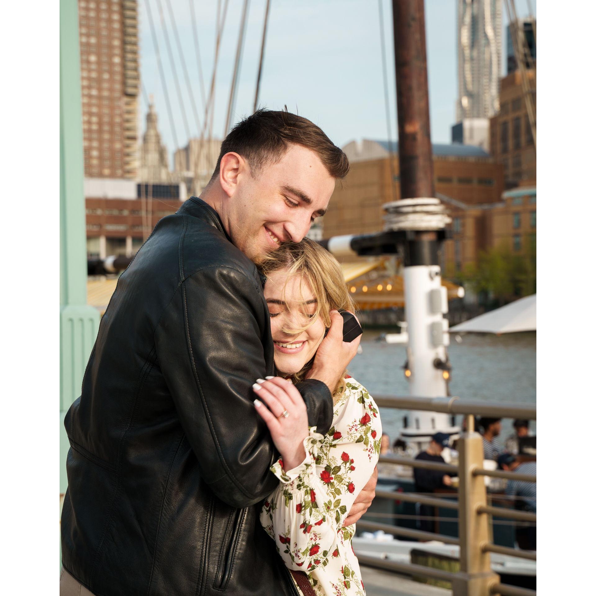Moments after our engagement! We were probably still crying a little bit.