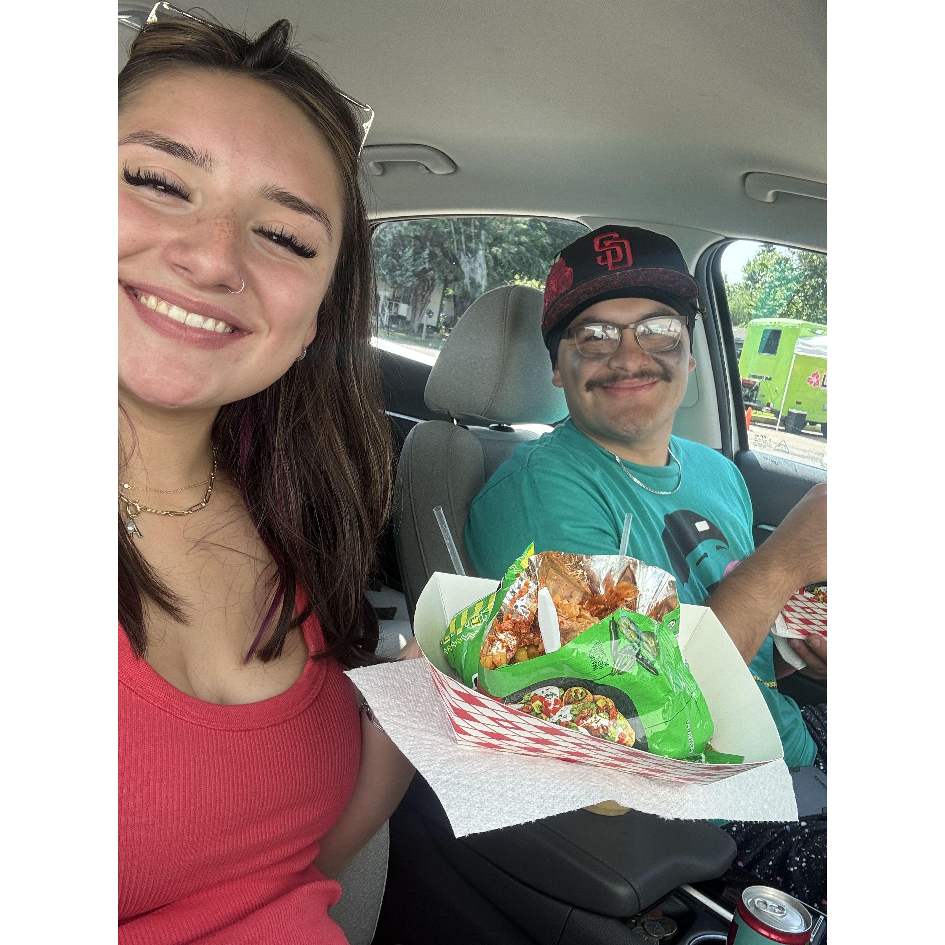 Post-game food truck stops