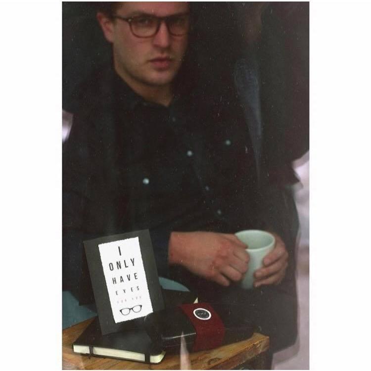 The very first shoot Max modeled for LA, a Valentine's Day campaign for the eyewear shop she used to work for. They were dating by the end of the month.