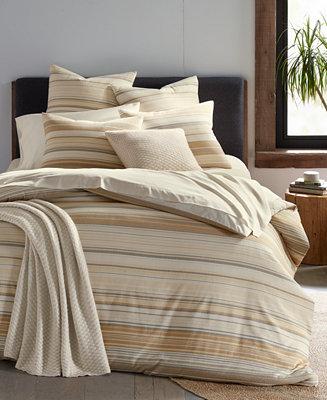 Oake Yarn Dye Stripe Duvet Cover, King, Created for Macy's