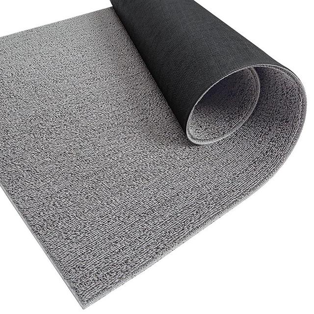 Door Mat Indoor Outdoor Floor Mat Trap Dirt Non Slip Low Profile Entry Rug Heavy Duty All Weather Door Rug for Entrance 17"x29.5" Light Gray Doormat
